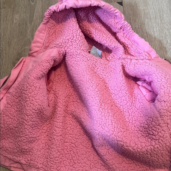 Carhartt Baby Girl Barbie Pink Shearling Lined Jacket 6 (Months) - Picture 8 of 8